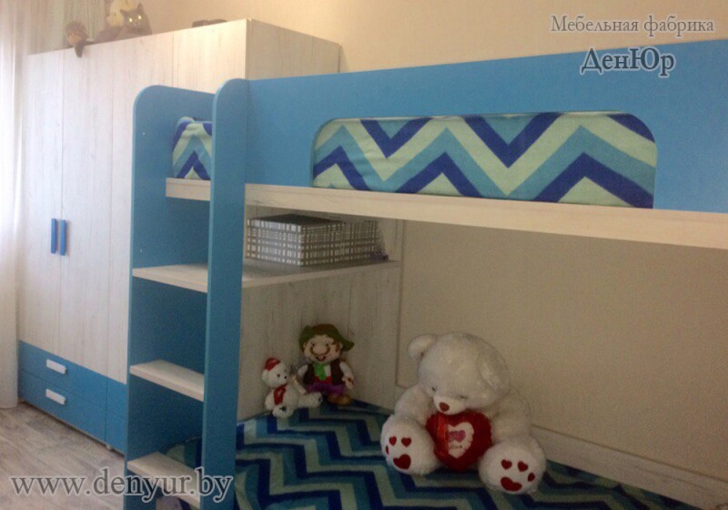 Набор мебели в детскую для 2 детей с двухярусной кроватью